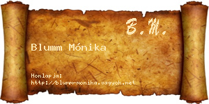 Blumm Mónika névjegykártya