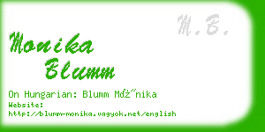 monika blumm business card